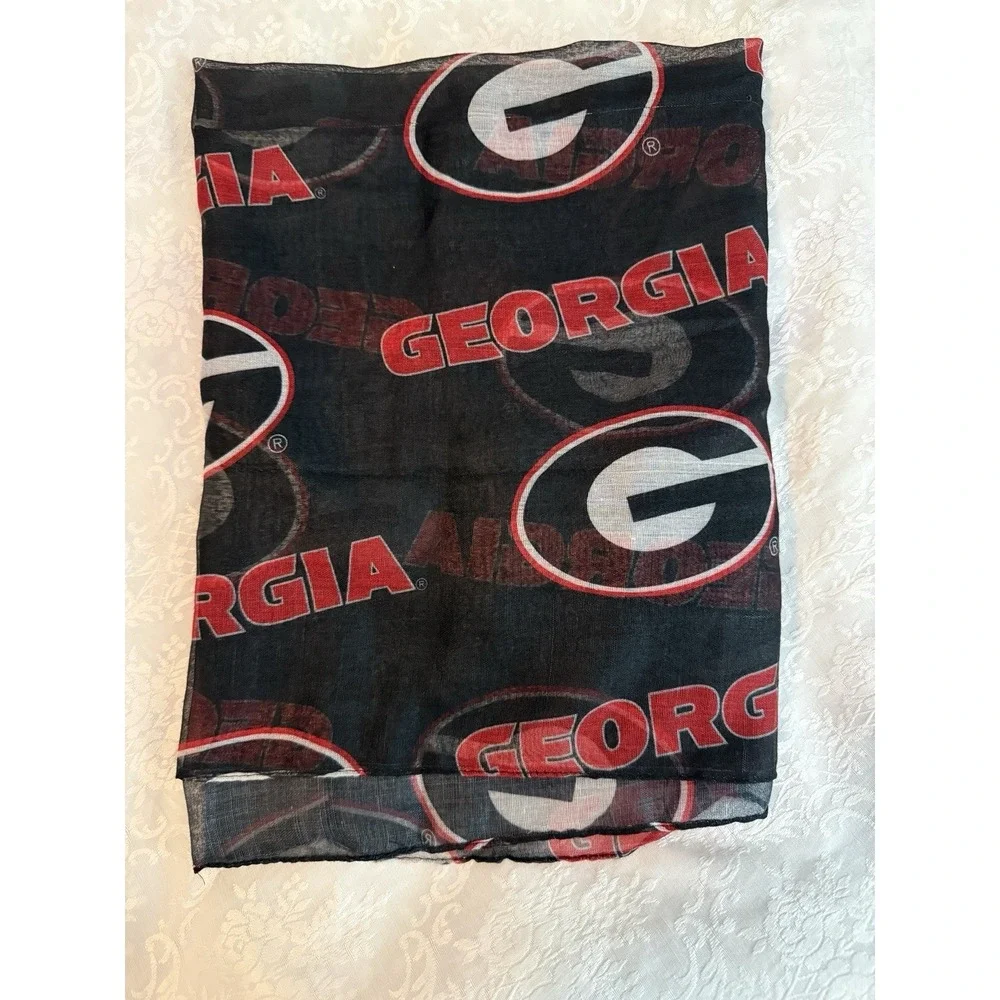 Georgia Bulldogs Football College Infinity Red & Black Print Scarf Cowl